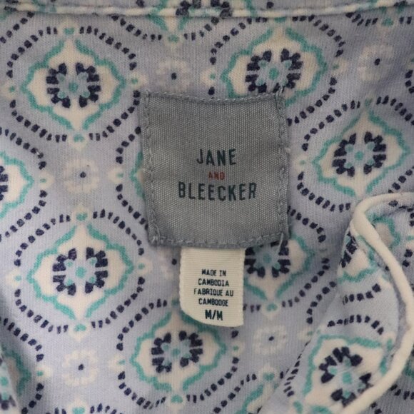 Jane & Bleecker Womens Sz M Blue 2-Piece Cotton Matching Sleepwear Pajama Set - Picture 15 of 16